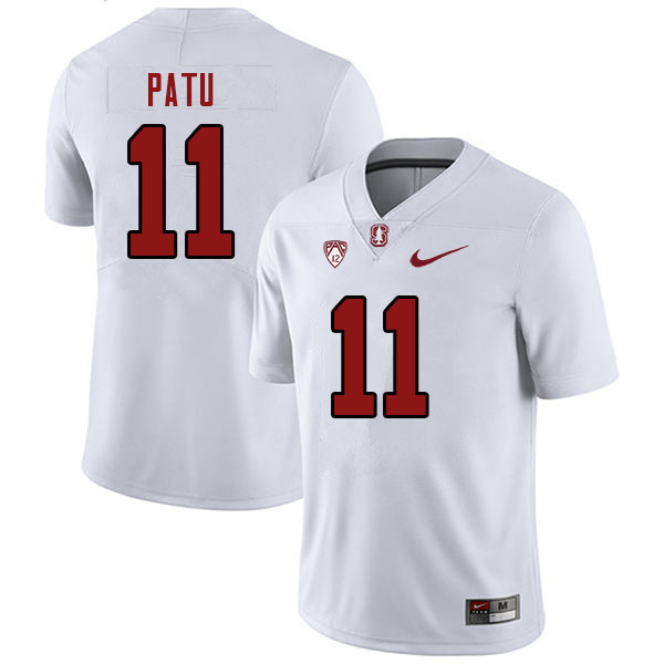 Men #11 Ari Patu Stanford Cardinal College Football Jerseys Sale-White